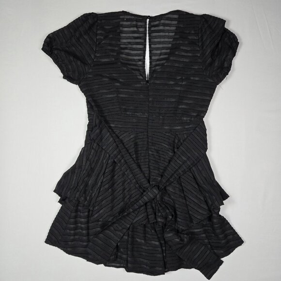 Mi‎ Ami Black Tiered Romper L Coquette Balletcore Date Night Party - Picture 10 of 12